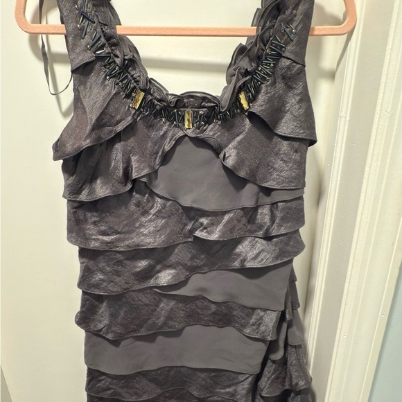 S.L. Fashions Charcoal Dress with Jewel Accents - Picture 3 of 5